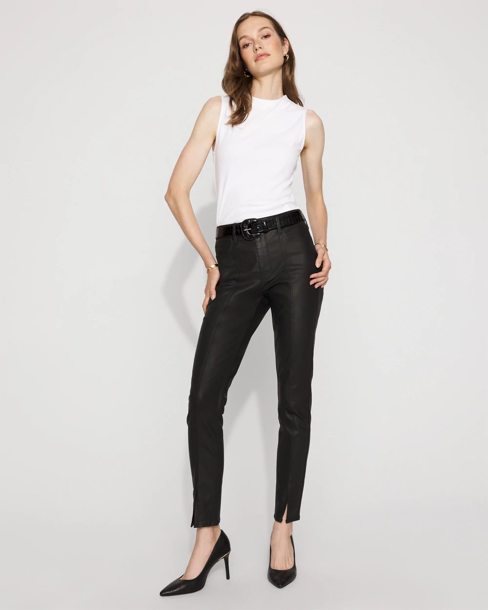 Slim Scuba Pants with Ankle Slits | White House Black Market